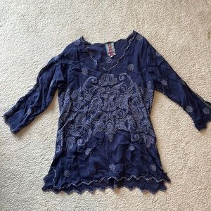 Johnny Was 3/4 length sleeve tunic